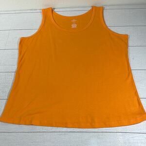 St John’s Bay Orange Sleeveless Tank Top Size 1X Cotton